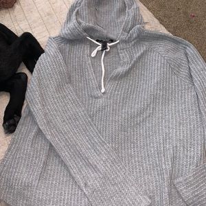 Grey waffle knit top